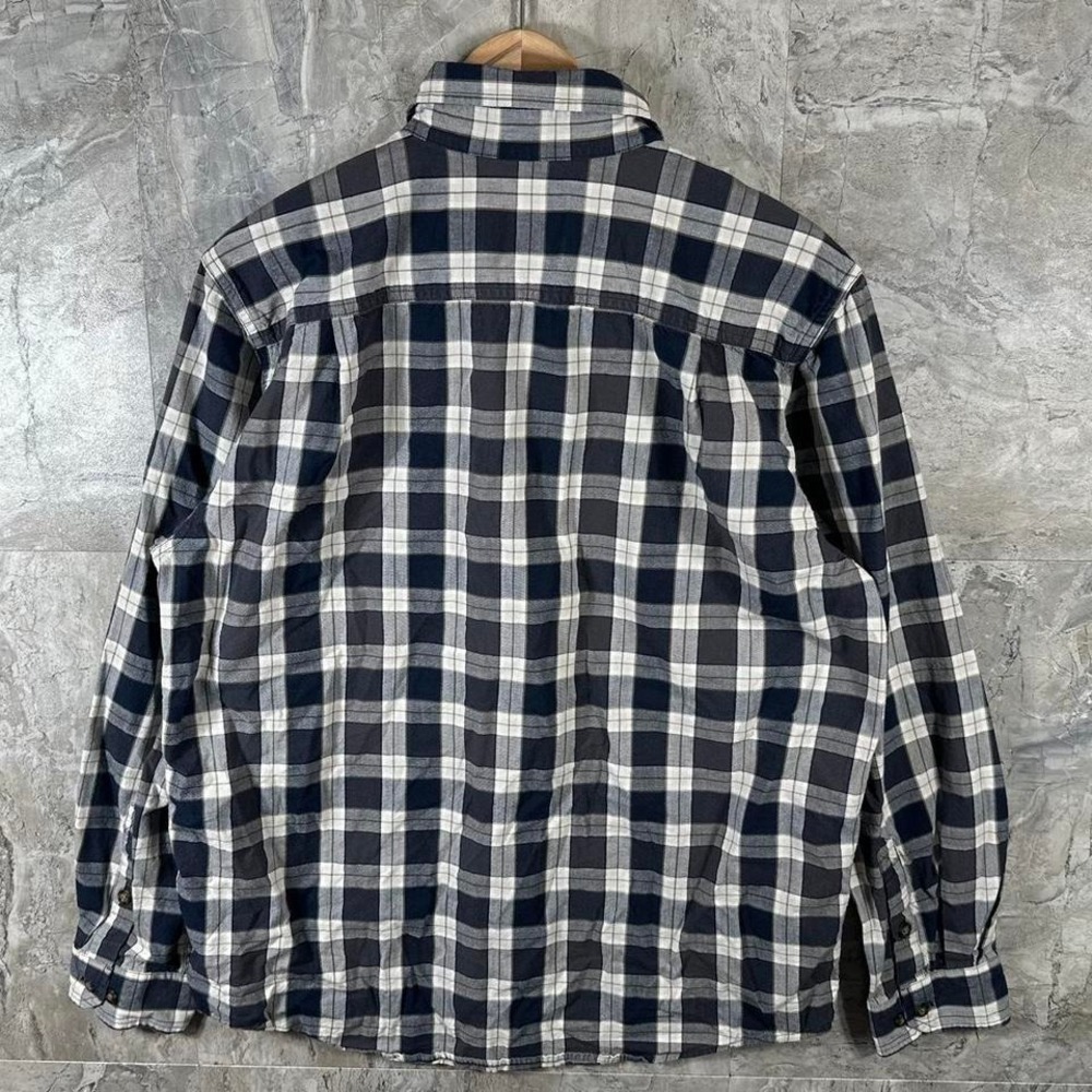 Carhartt Plaid Shirt Men's Medium Workwear Loose Fit Long Sleeve blue - Picture 5 of 7